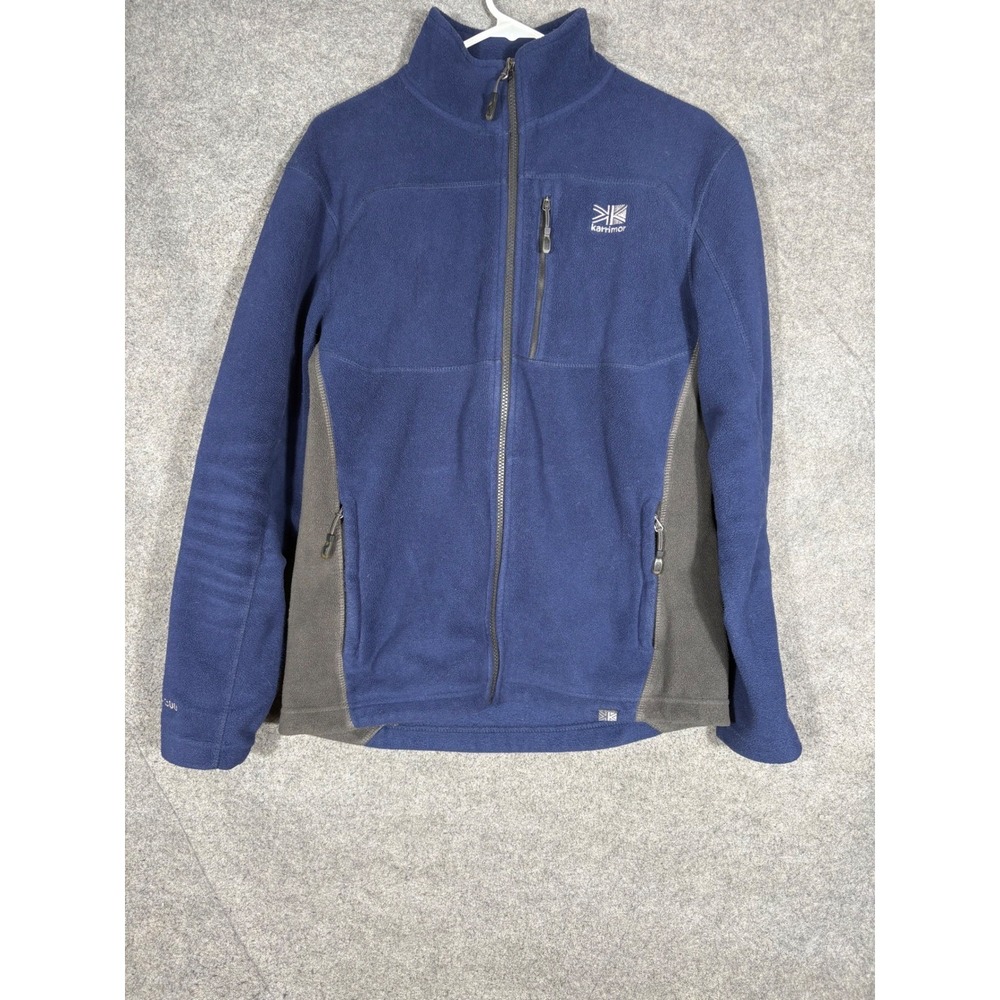 Karrimor KS-300 Mens Fleece Jacket Navy Blue Grey Full Zip Hiking Outdoor Size S